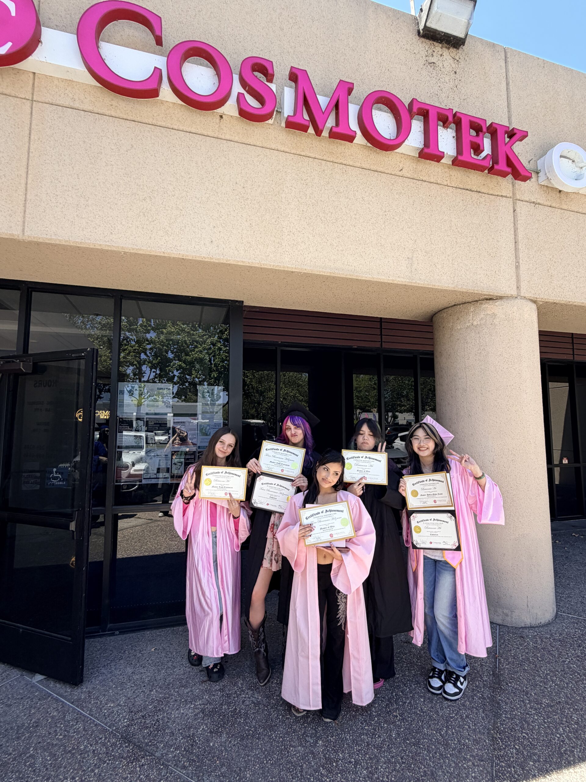 Cosmetology graduates outside Cosmotek College